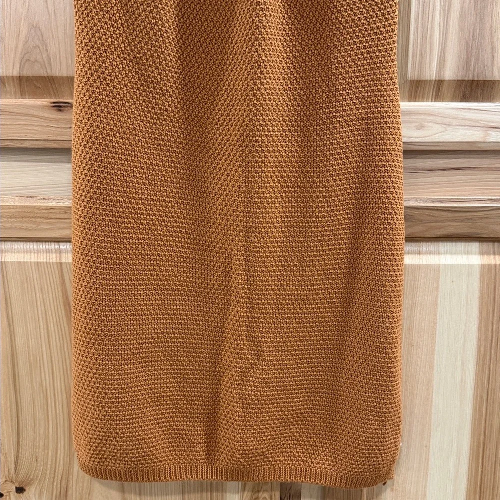 Ultra Flirt Rust Knit Fitted Open Back Boho Chic Cowgirl Halter Style Dress - Picture 3 of 11